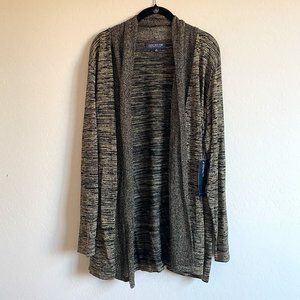 NWT Jones New York Metallic Open Front Sweater
